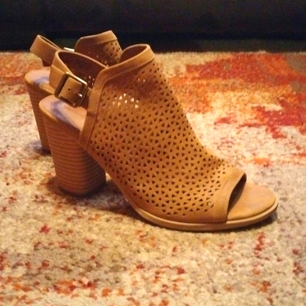 Women's brown sling back booties Size 9.5